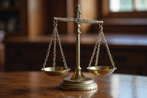 Legal scales symbolizing justice and liability